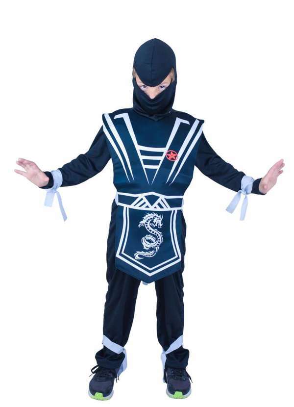 Muvilê - Fantasia Halloween Macacão do Ninja Muvilê Preto