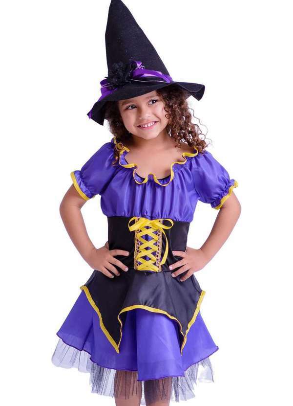 Douvelin - Fantasia Infantil Bruxa Roxo Douvelin Roxo