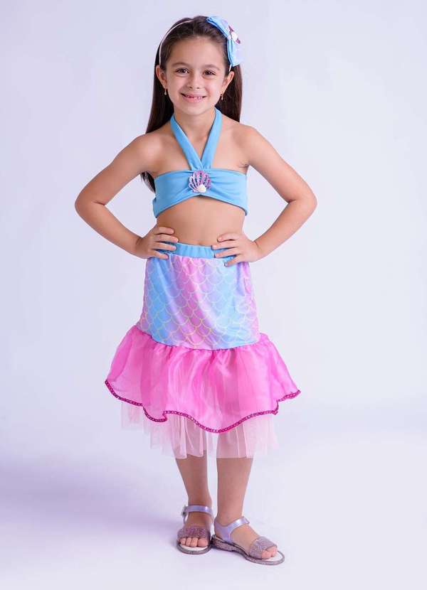 Muvilê - Fantasia Infantil Estampado Sereia Muvilê Estampado