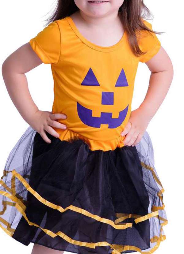 Douvelin - Fantasia Infantil Halloween Abóbora Douvelin Laranja