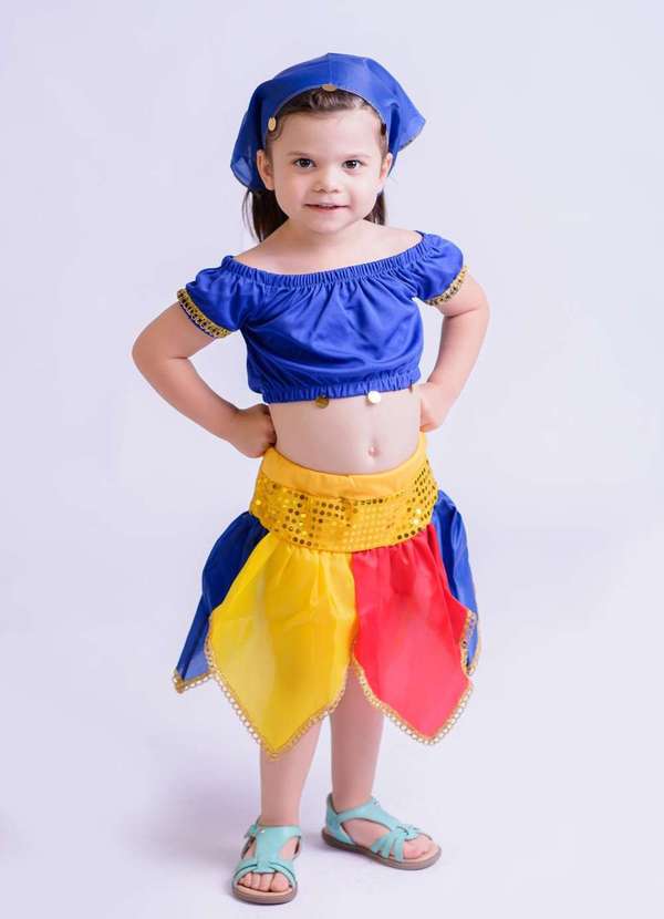 Muvilê - Fantasia Infantil Menina Muvilê Azul