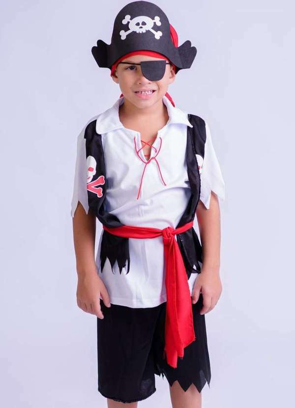 Muvilê - Fantasia Infantil Menino Pirata Muvilê Estampado