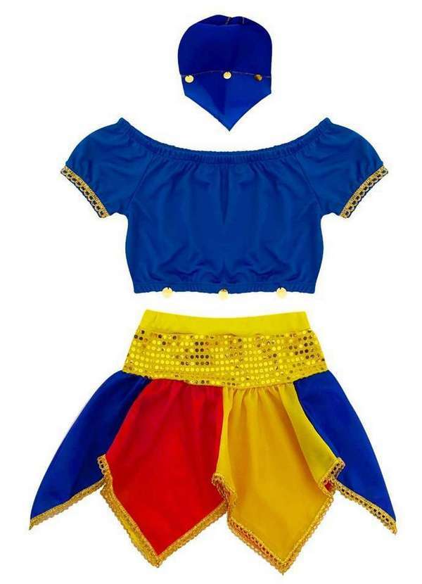 Douvelin - Fantasia Infantil Temática Carnaval Menina Estampado