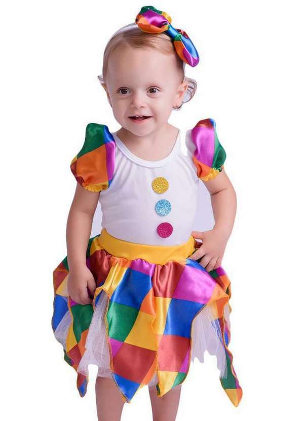 Movelin - Fantasia Temática Palhacinha Infantil Movelin Estampado