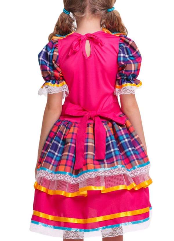 Muvilê - Vestido Menina Caipira Junino Estampado Muvilê 1 Ao 3 Estampado 2