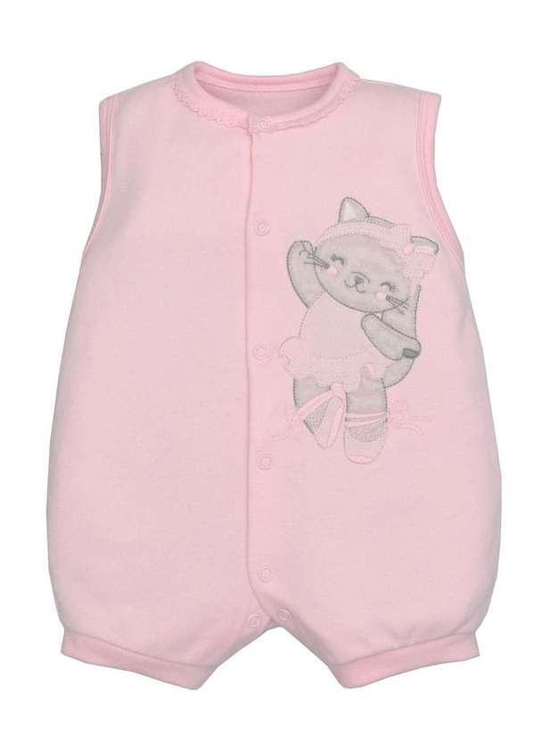 Upi Uli - Macacão Banho de Sol Curto Menina Rosa Upi Uli Rosa