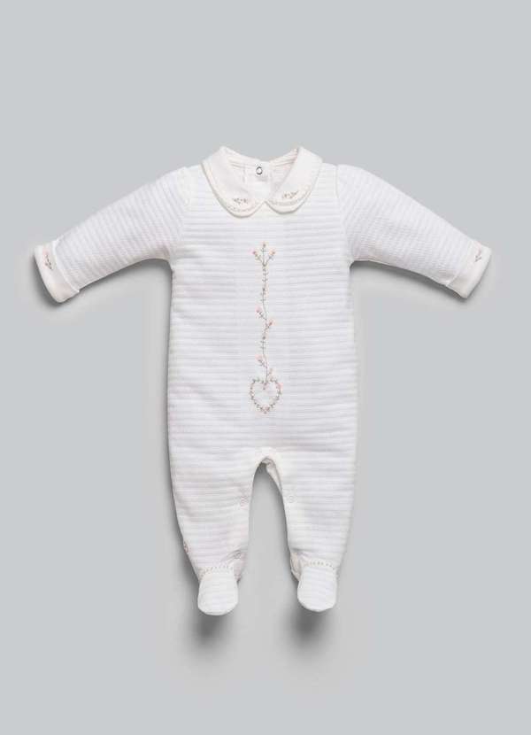 Anjos Baby - Macacão Bebê Menina Off-White Anjos Baby Off White