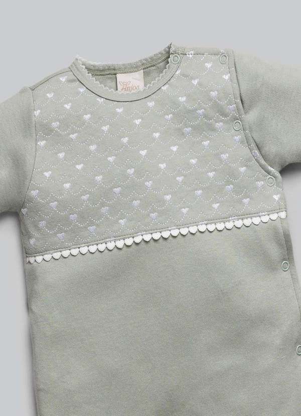 Anjos Baby - Macacão Bebê Longo Menina Anjos Baby Verde 2