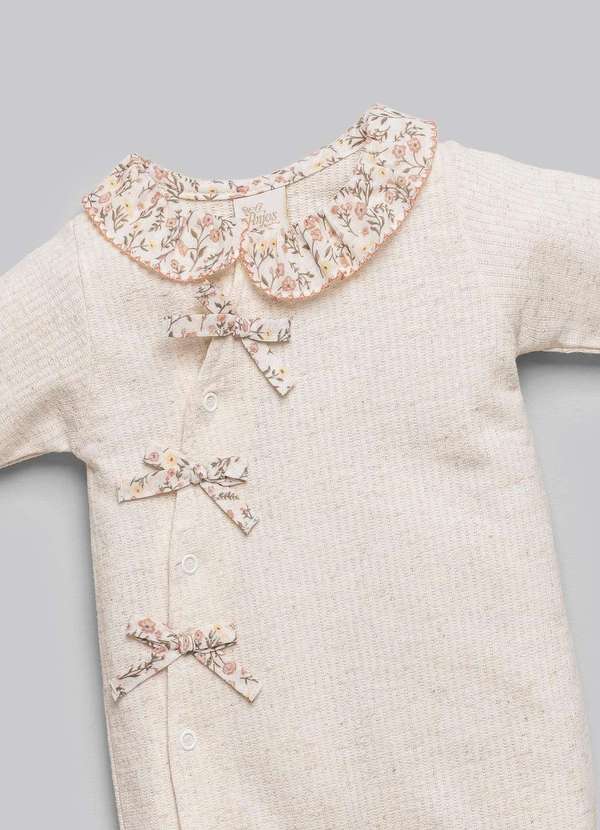 Anjos Baby - Macacão Bebê Menina Off White Anjos Baby Off White 2