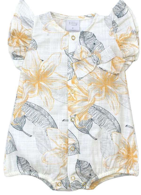 Tilly Baby - Macacão Curto Floral Vip Tilly Baby Estampado