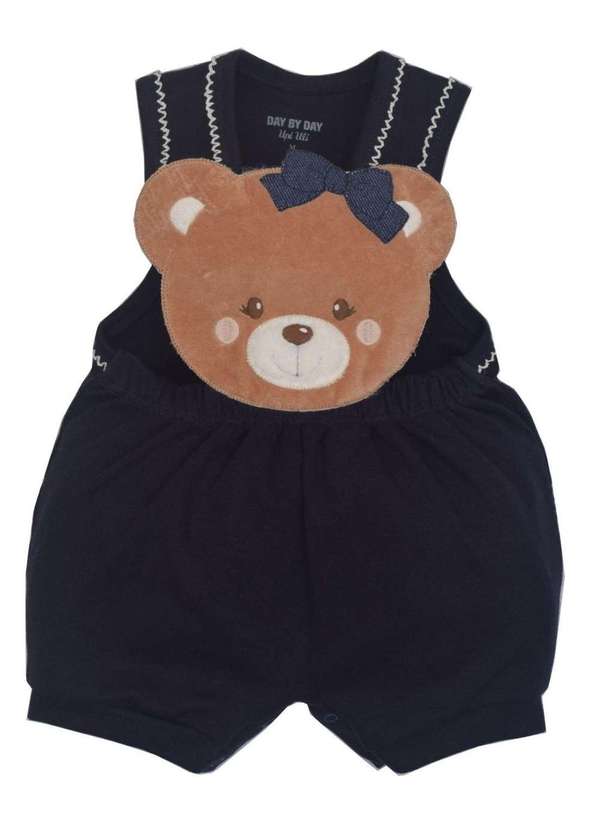 Upi Uli - Macacão Curto Menina Azul Marinho Upi Uli Azul Marinho