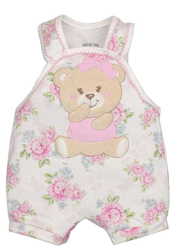 Upi Uli - Macacão Curto Menina Estampado Upi Uli Estampado