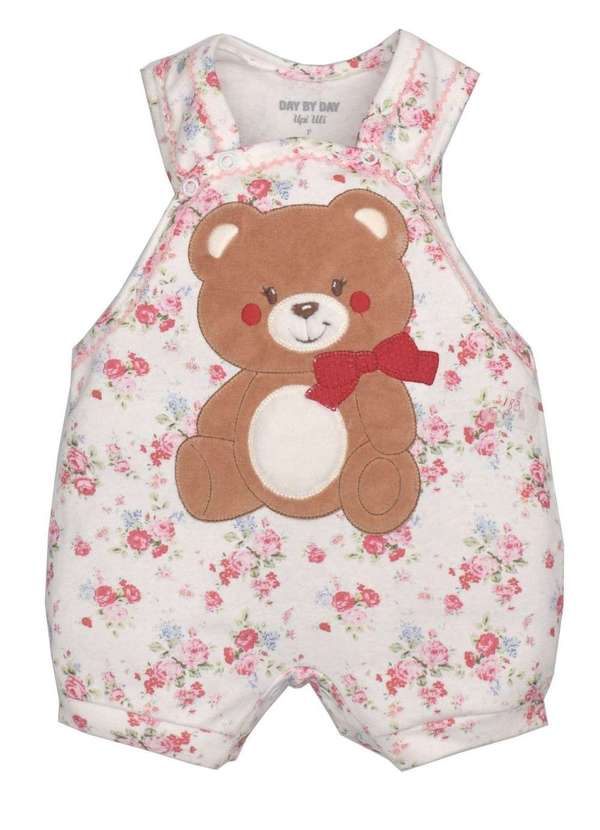 Upi Uli - Macacão Curto Menina Estampado Upi Uli Estampado