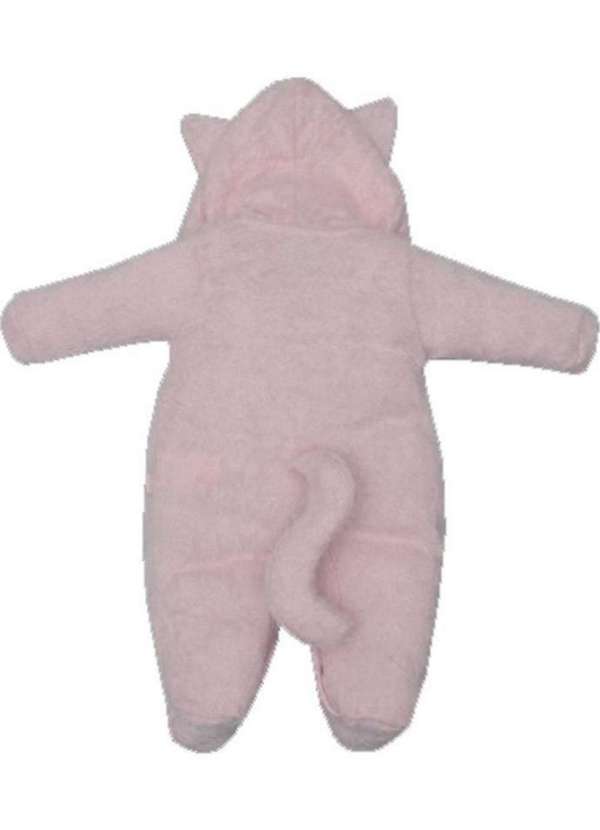 Upi Uli - Macacão Gatinha Rosa Peluciado Infantil Upi Uli Rosa 2