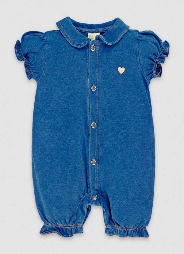 Anjos Baby - Macacão Jeans Menina Anjos Baby Jeans