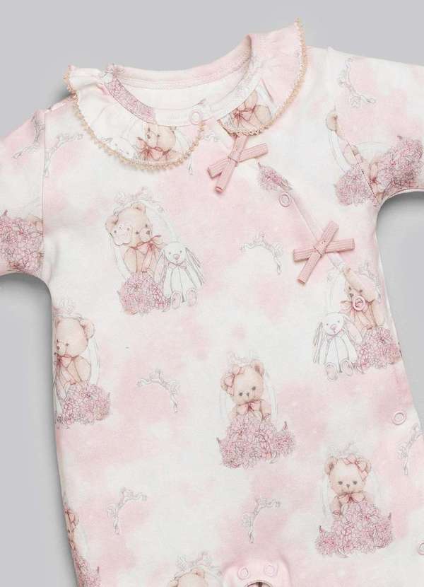 Anjos Baby - Macacão Longo Bebê Menina Estampado Anjos Baby Estampado 2