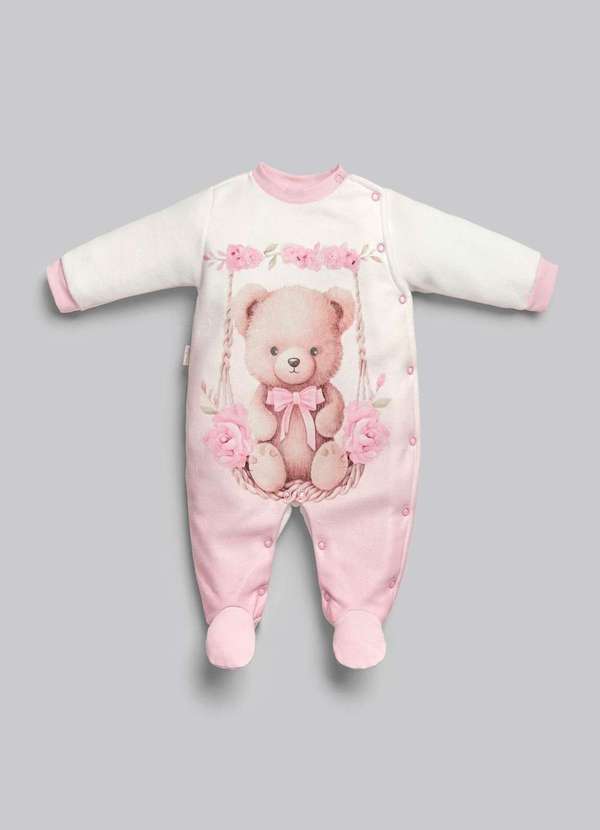 Anjos Baby - Macacão Longo Menina Estampado Anjos Baby Estampado