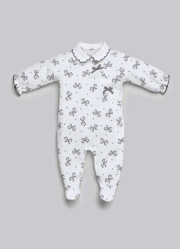 Anjos Baby - Macacão Longo Menina Laços Anjos Baby Estampado