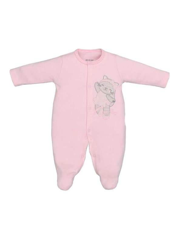 Upi Uli - Macacão Longo Menina Rosa Liso Upi Uli Rosa