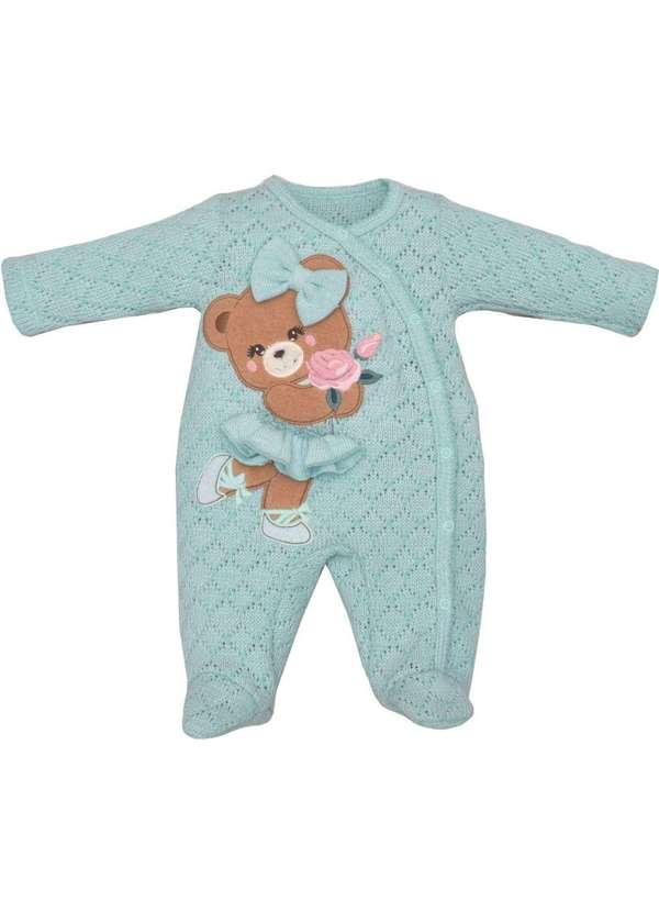 Upi Uli - Macacão Longo Menina Ursinhos Verde Upi Uli Verde