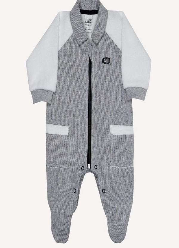 Sonho Mágico - Macacão Longo Molecotton Infantil Sonho Mágico Cinza