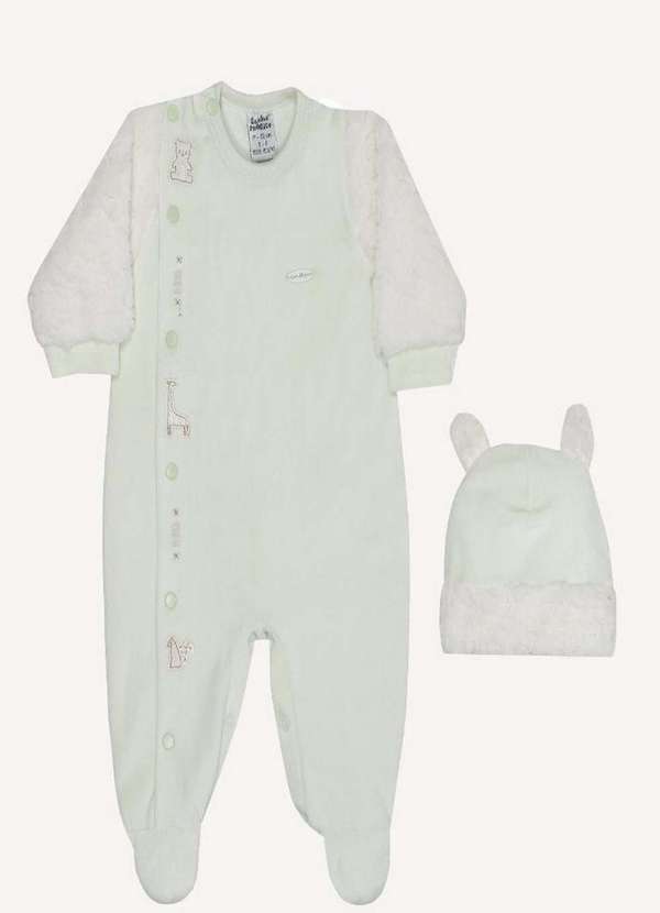 Sonho Mágico - Macacão Longo Verde Touca Infantil Sonho Mágico Verde