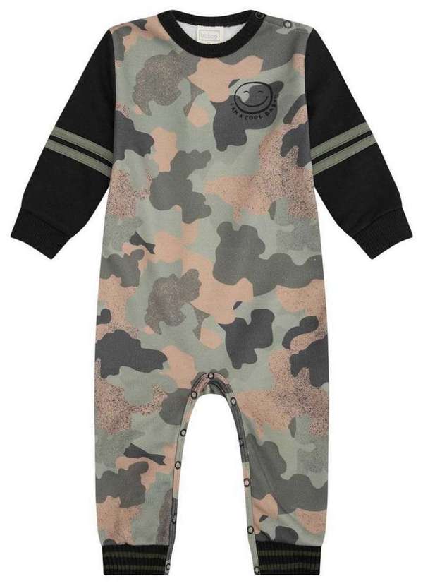 Lucboo - Macacão Militar Infantil Manga Longa Lucboo Mescla