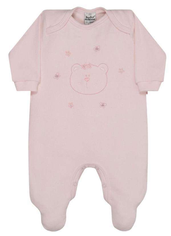 Sonho Mágico - Macacão Sonho Mágico Doçura Conforto Bebê Rosa