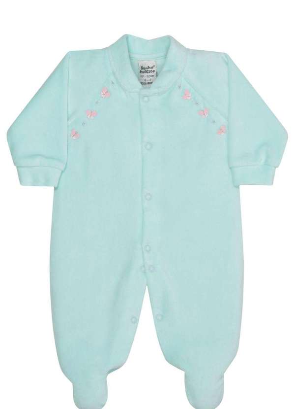 Sonho Mágico - Macacão Sonho Mágico Doçura e Conforto em Veludo Azul Azul