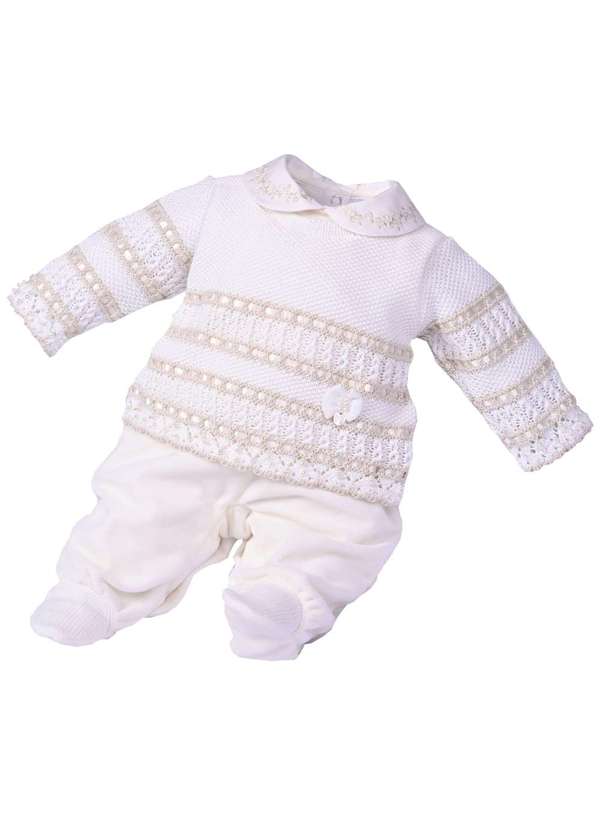 Beth Bebê - Macacão Tricô Off-White Beth Bebê Off White