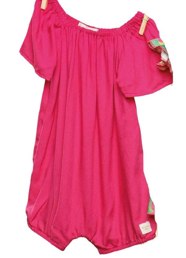 Bugbee - Macaquinho Curto Rosa Algodão Infantil Bugbee Rosa