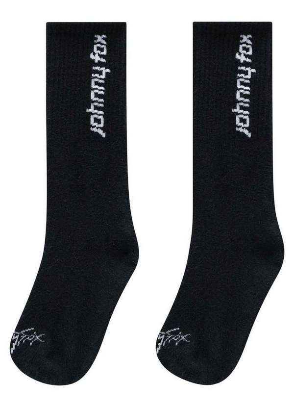 Johnny Fox - Meia Cano Longo Infantil Preto Liso Johnny Fox Preto 2