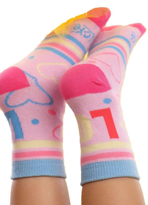 Mon Sucré - Meia Infantril Rosa Love Mon Sucre Rosa