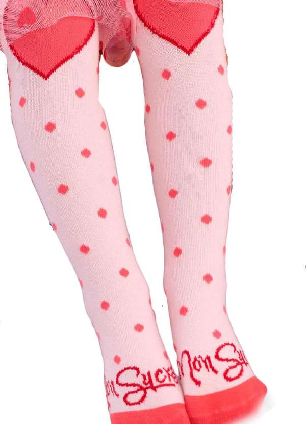 Mon Sucré - Meia Longa Infantil Coração Rosa Mon Sucrê Rosa