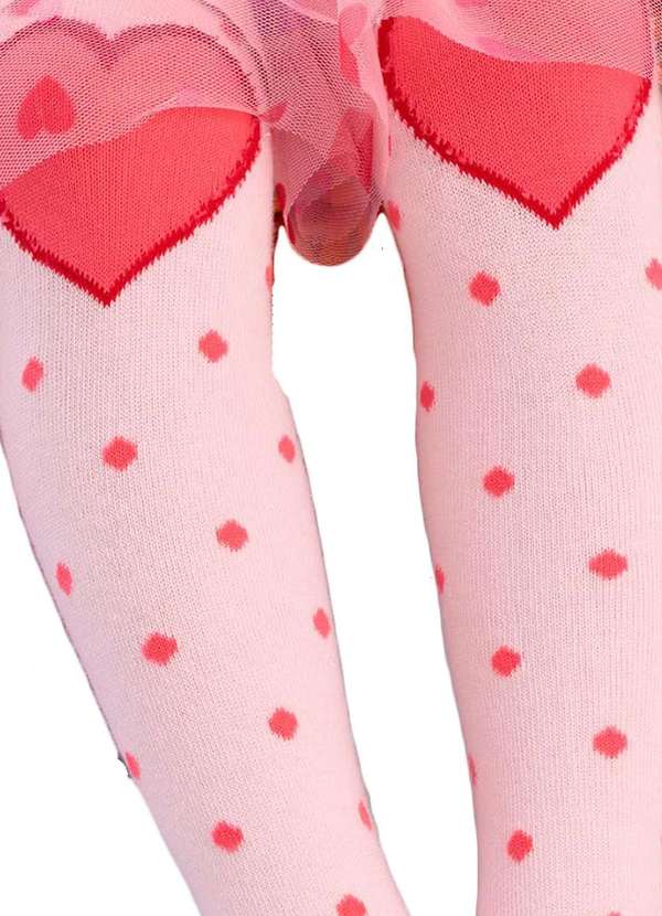 Mon Sucré - Meia Longa Infantil Coração Rosa Mon Sucrê Rosa 2