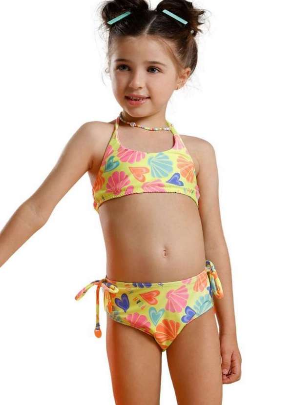 Banana Sungas - Biquíni Amarelo Slim Concha Infantil Banana Sungas Estampado 1