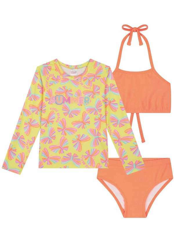 Kukiê - Bíquini Blusa Manga Longa Uv Laranja Kukiê Laranja