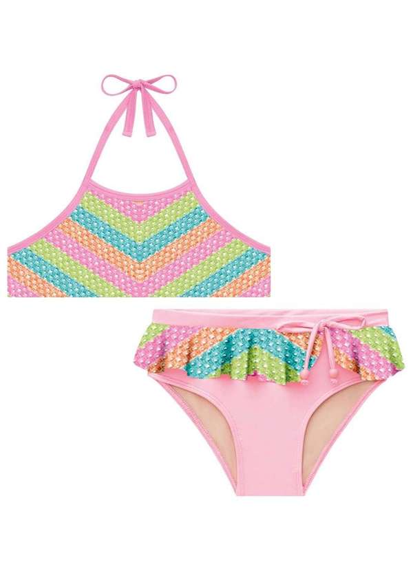 Kukiê - Biquíni em Malha com Proteção Uv 50 Colors Kukiê Rosa