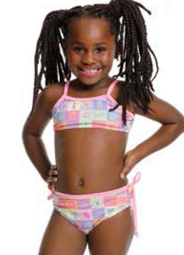 Banana Sungas - Biquini Infantil Estampado Rosa Banana Danger Rosa