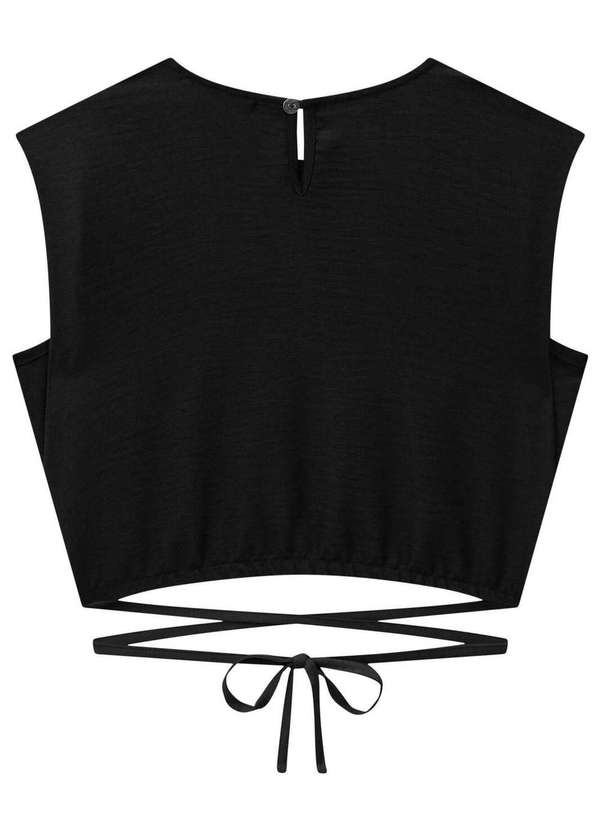 Lilimoon - Blusa Cropped em Linho Sena Lilimoon Preto