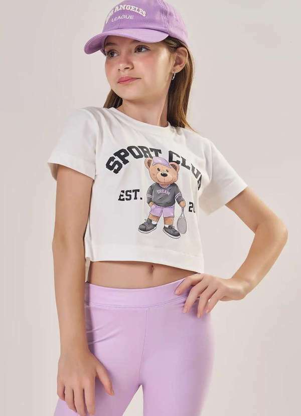 Lilimoon - Cropped Juvenil Menina Off Lilimoon Estampado