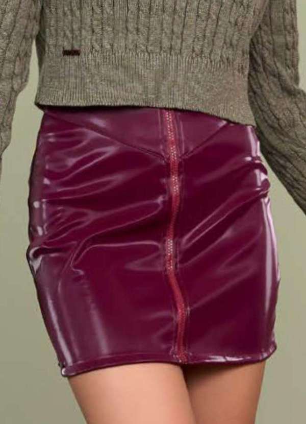 Collie - Mini Saia Menina Bordô Zíper Frontal Collie Bordô