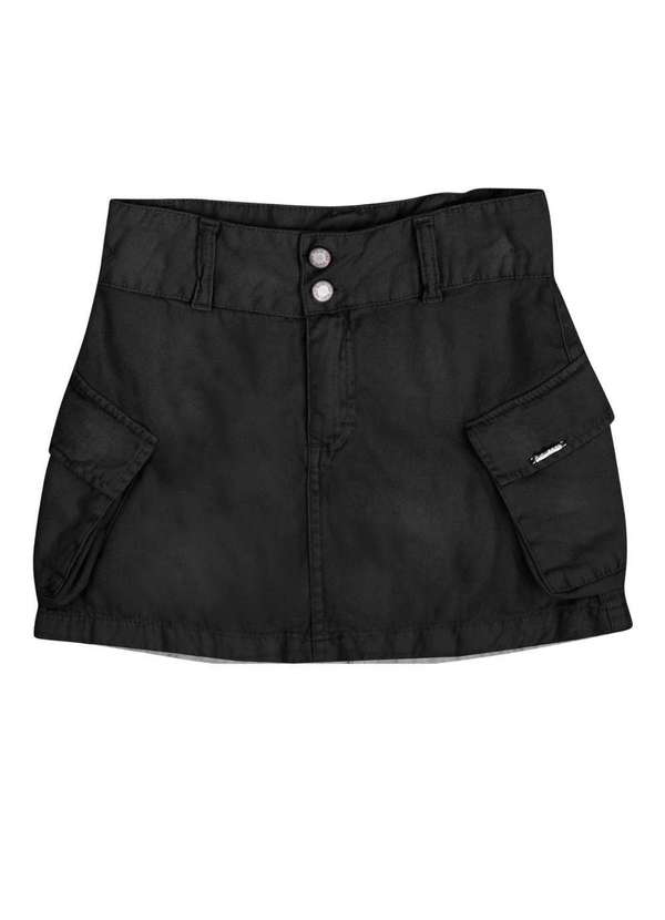 Have Fun - Saia Cargo Menina Preto Sarja Have Fun Preto