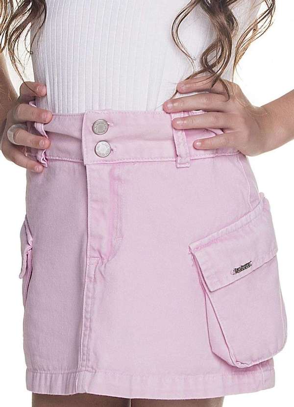 Have Fun - Saia Cargo Menina Rosa Sarja Have Fun Rosê