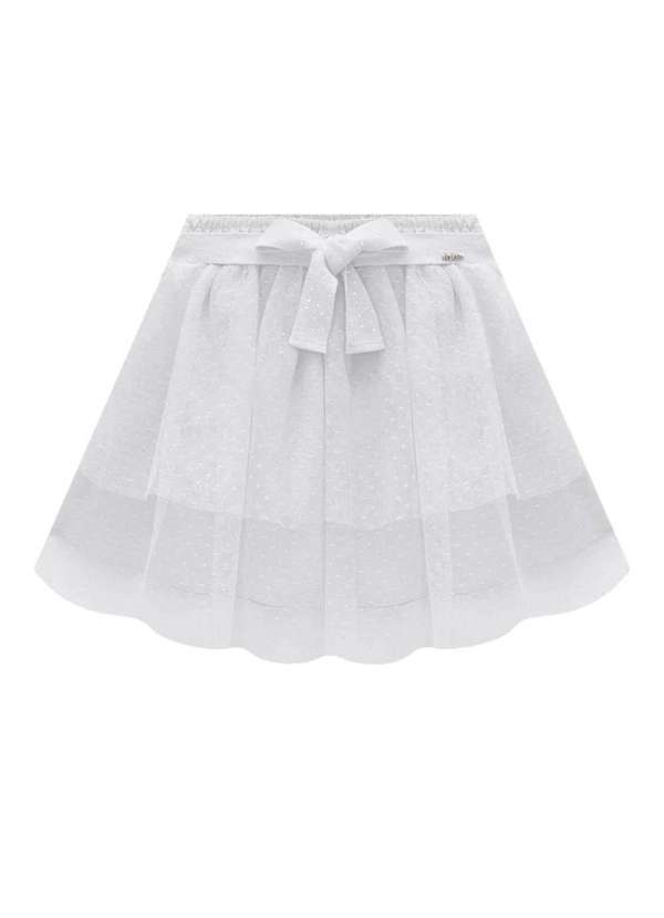 Kukiê - Saia em Tule Poá Kukiê Off White