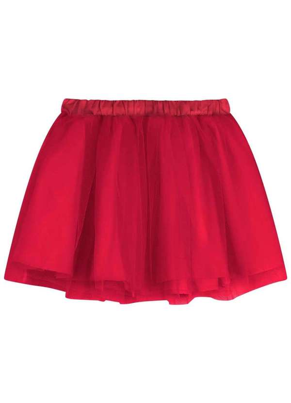 Kukiê - Saia Infantil Menina Tule Vermelha Kukiê Vermelho 2