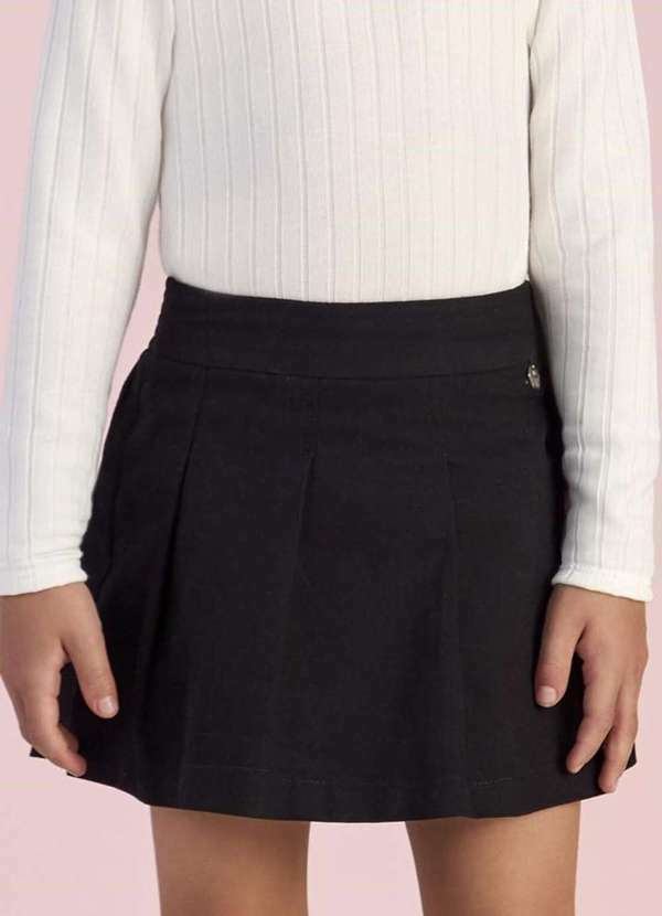 Mon Sucré - Saia Shorts Infantil Petit Cherie Preta Preto