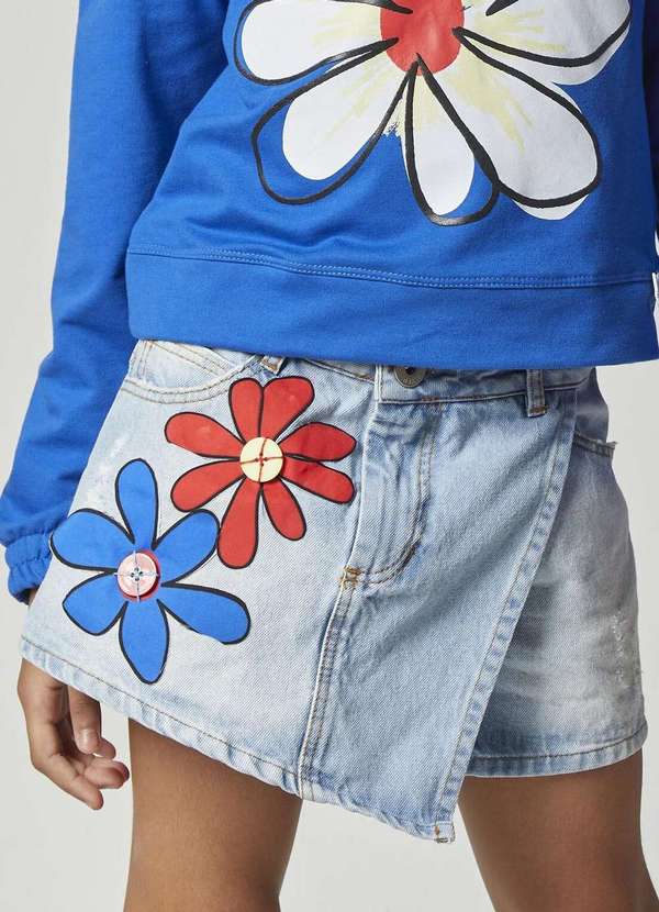 Mylu - Short Saia Jeans Infantil Mylu Jeans