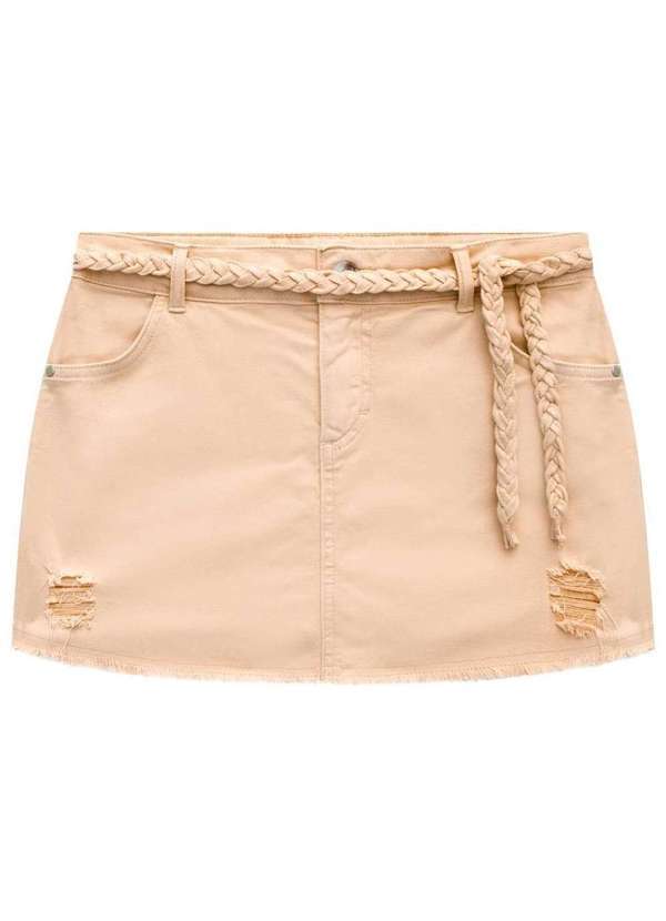 Lilimoon - Shorts-Saia em Sarja Onix Lilimoon Cru