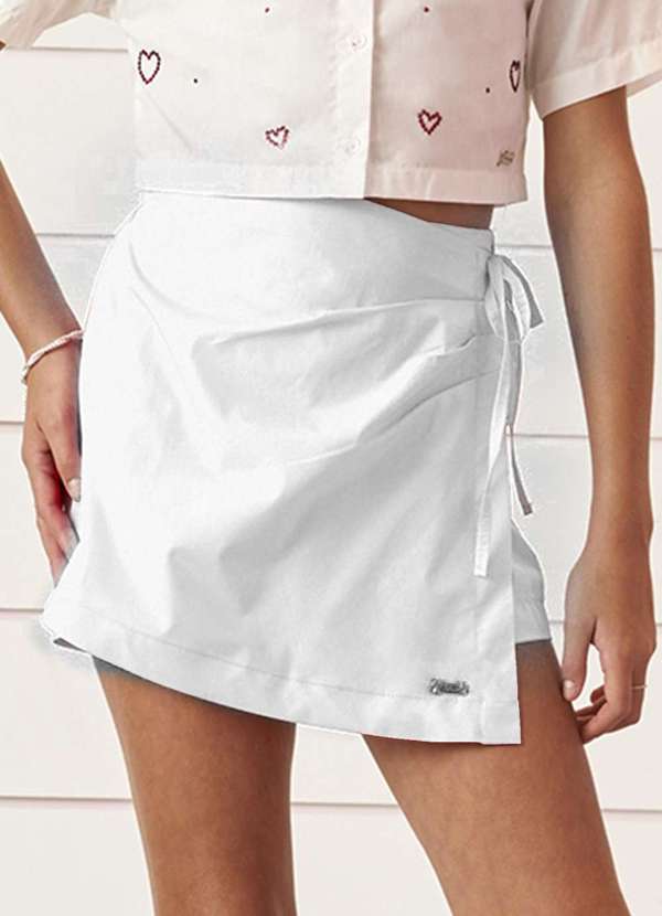 Vanilla Cream - Shorts Saia Juvenil Menina Off Vanilla Cream Off White